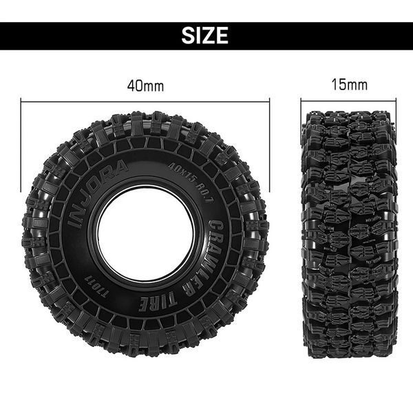 INJORA 0.7" 40*15mm Crawler Tires for 1/30 SCX30 (T7011) (4)