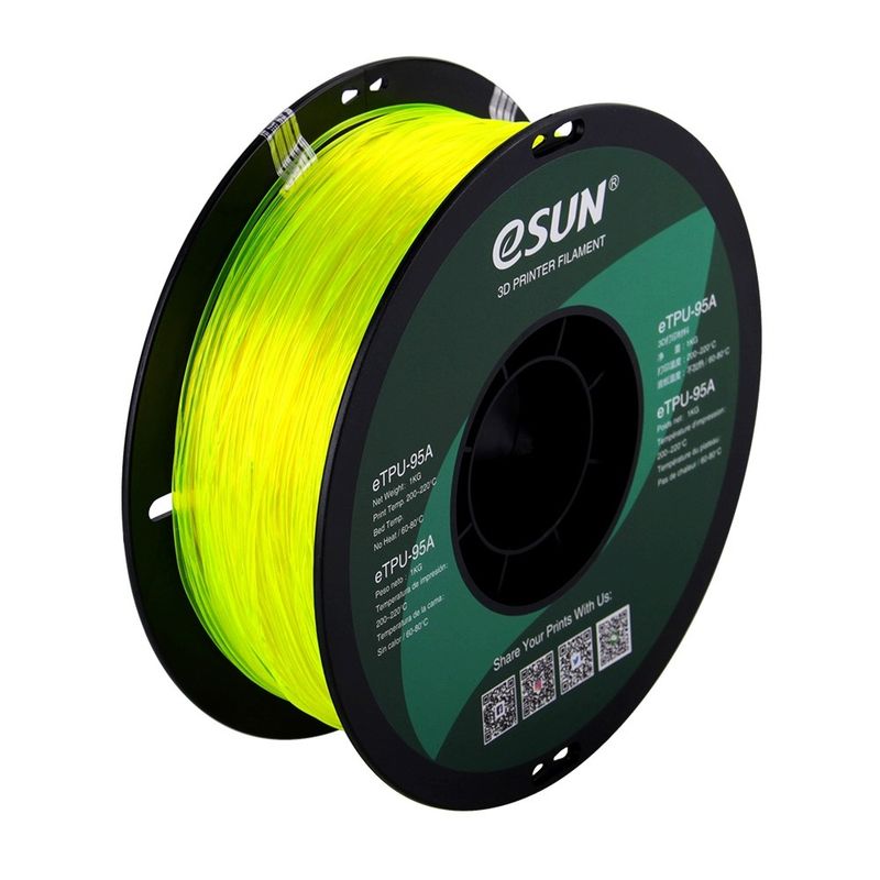 eSUN eTPU-95A 1.75mm 1kg - Transparent Gul