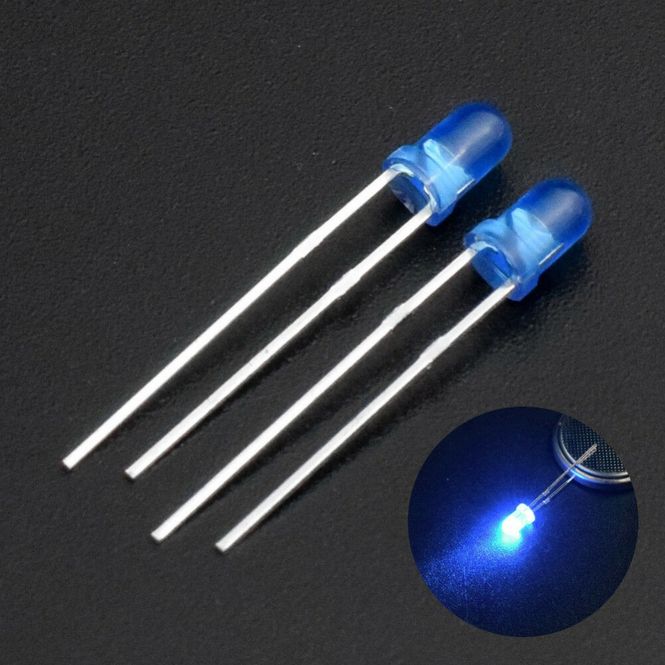 Hovedbilde 3mm Blå Led 3V Løspakke  ...