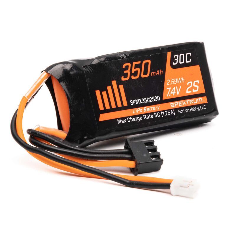7.4v 350mAh 30C 2S LiPo Battery: PH 2.0 (SPMX3502S30)