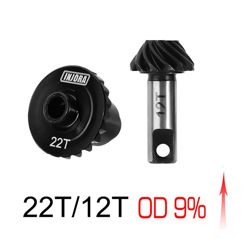 INJORA Overdrive 9% 22/12T Alloy Steel Helical Gears for 1/18 TRX4M