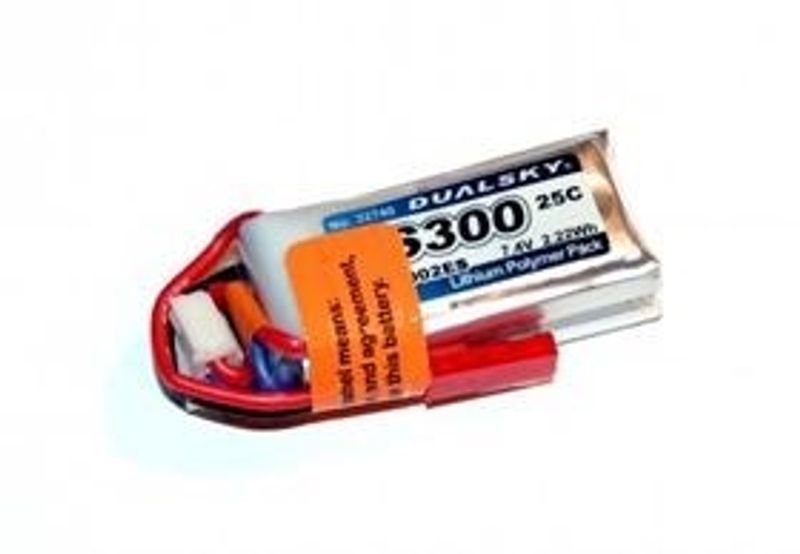 2s 300mAh - 30C - Lipo Batteri Dualsky med JST