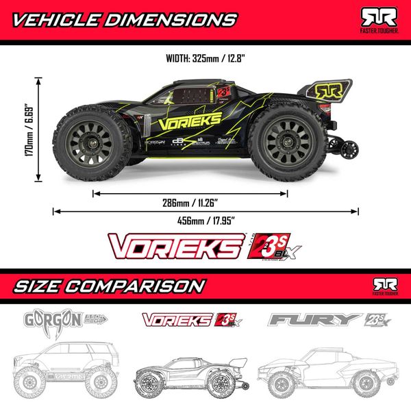 1/10 Vorteks 223S DSC 2WD B&oslash;rstel&oslash;s StadiumTruck