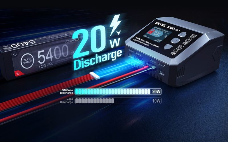 SkyRC S100 NEO 12/220V DC200/AC100W Computerlader