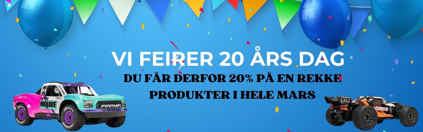 20 års jubileum, rabatter, billig rc